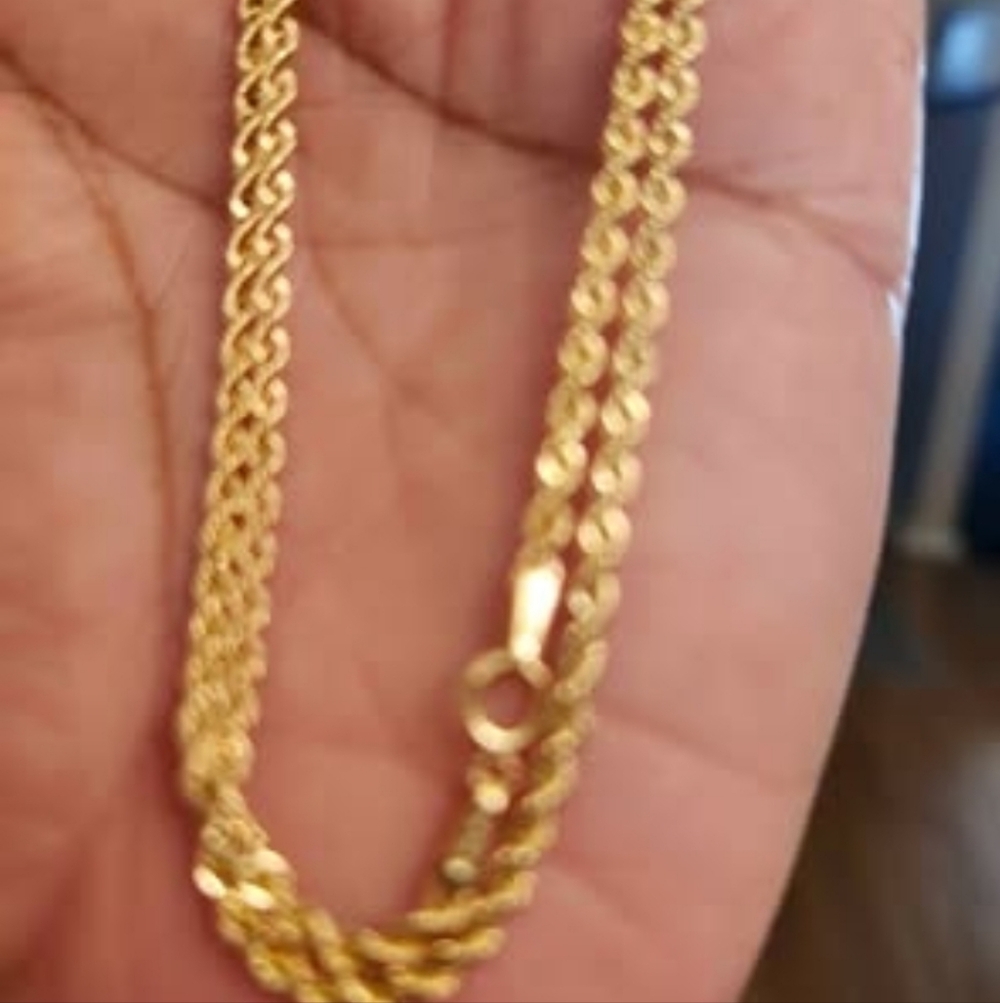 Elegant14kt  Gold Rope Chain Necklace 20 L
